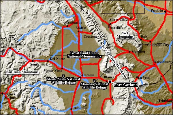 Fort Garland Location Map