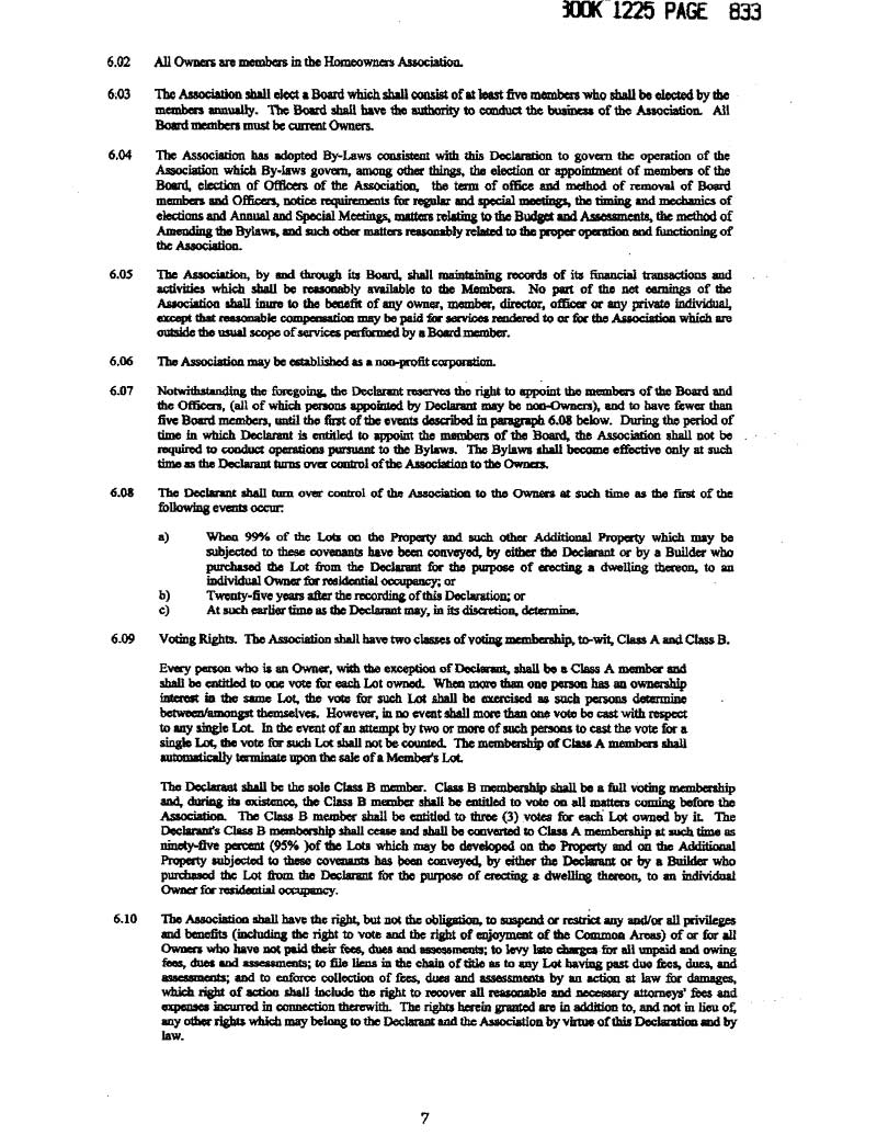 Bear Creek Estates Protective Covenants Pg 7